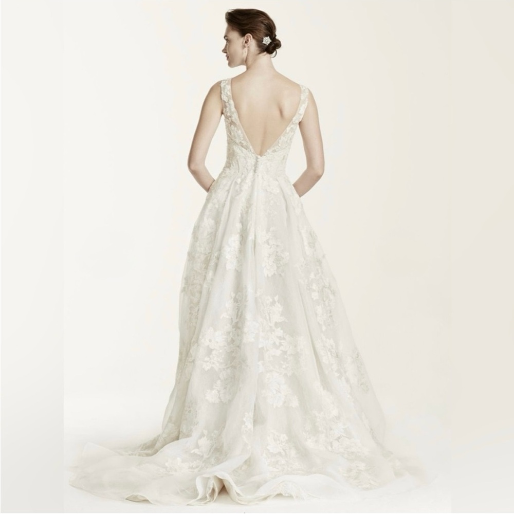 Oleg Cassini - high neck tank lace wedding dress